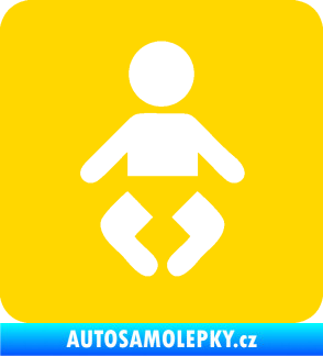 Samolepka Dítě v autě 093 symbol miminka jasně žlutá