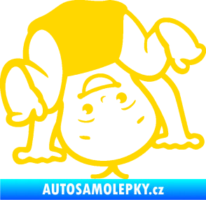 Samolepka Dítě v autě 101 pravá vzhůru nohama jasně žlutá