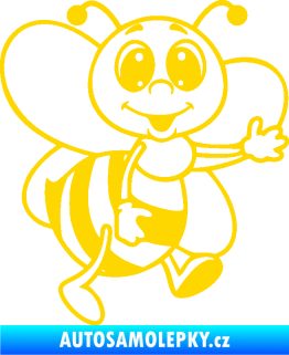 Samolepka Dítě v autě 106 pravá včelička jasně žlutá