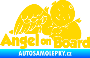 Samolepka Dítě v autě 109 levá anděl jasně žlutá