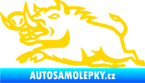 Samolepka Divoké prase 004 levá jasně žlutá