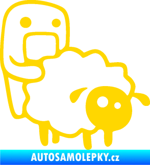 Samolepka Domo 005 pravá love sheep jasně žlutá