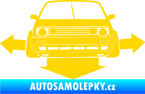 Samolepka Down and out car 002 jasně žlutá