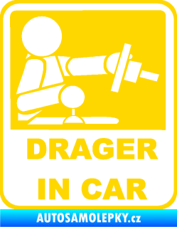 Samolepka Drager in car 001 jasně žlutá