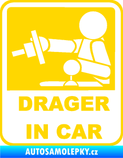 Samolepka Drager in car 002 jasně žlutá