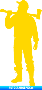 Samolepka Dřevorubec 001 levá jasně žlutá