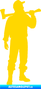 Samolepka Dřevorubec 001 pravá jasně žlutá