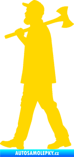 Samolepka Dřevorubec 002 levá jasně žlutá