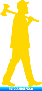 Samolepka Dřevorubec 002 pravá jasně žlutá
