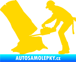 Samolepka Dřevorubec 003 levá jasně žlutá