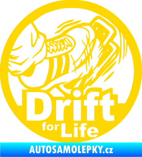 Samolepka Drift for life jasně žlutá