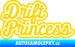 Samolepka Drift princess nápis jasně žlutá