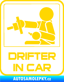 Samolepka Drifter in car 001 jasně žlutá