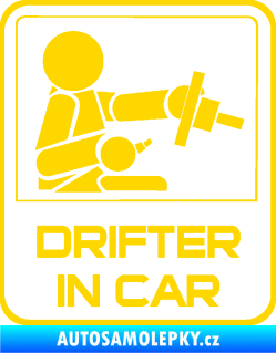 Samolepka Drifter in car 002 jasně žlutá