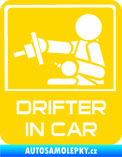 Samolepka Drifter in car 003 jasně žlutá
