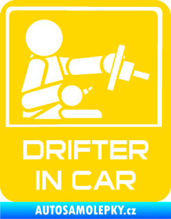Samolepka Drifter in car 004 jasně žlutá