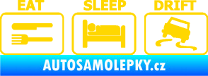 Samolepka Eat sleep drift 001 jasně žlutá