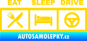 Samolepka Eat, sleep, drive 001 s nápisem jasně žlutá