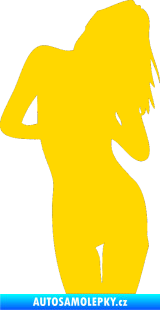 Samolepka Erotická žena 001 pravá jasně žlutá