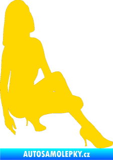Samolepka Erotická žena 041 pravá jasně žlutá