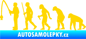 Samolepka Evoluce 005 rybář levá jasně žlutá