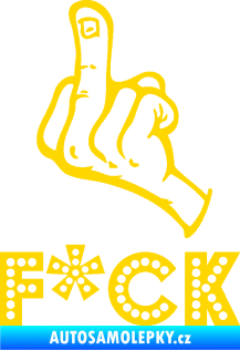 Samolepka F*CK 002  nápis  jasně žlutá