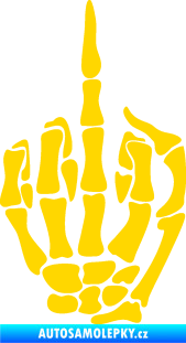 Samolepka F*ck off kostra pravá jasně žlutá