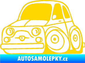 Samolepka Fiat 500 karikatura levá jasně žlutá