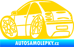 Samolepka Fiat Bravo karikatura levá jasně žlutá