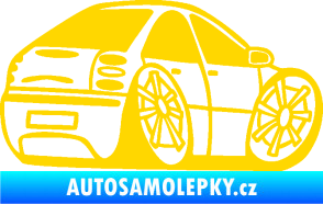 Samolepka Fiat Bravo karikatura pravá jasně žlutá
