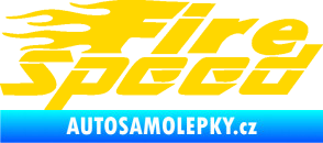 Samolepka Fire speed nápis s plameny jasně žlutá