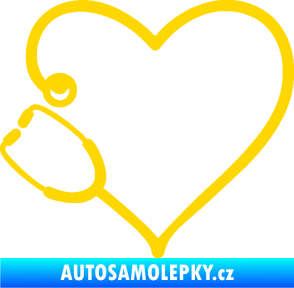 Samolepka Fonendoskop 002 levá  zdravotní sestřička jasně žlutá