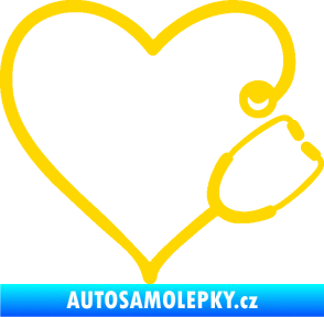 Samolepka Fonendoskop 002 pravá  zdravotní sestřička jasně žlutá