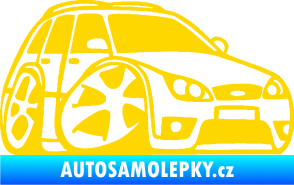 Samolepka Ford Mondeo combi karikatura pravá jasně žlutá