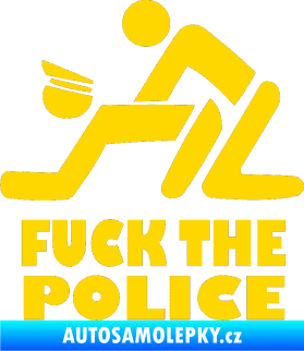 Samolepka Fuck the police 001 jasně žlutá