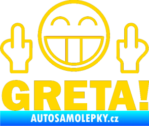 Samolepka Fuck you Greta 002 jasně žlutá