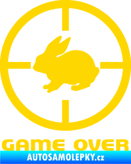 Samolepka Game over lov zajíce jasně žlutá
