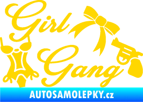 Samolepka Girl gang 001 jasně žlutá