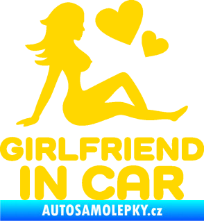 Samolepka Girlfriend in car jasně žlutá