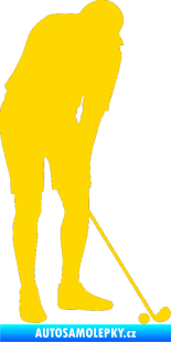 Samolepka Golfista 007 pravá jasně žlutá