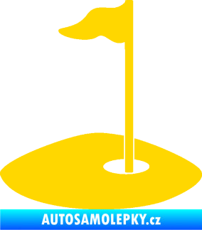 Samolepka Golfová jamka 001 pravá jasně žlutá