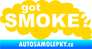 Samolepka Got smoke? nápis diesel dým jasně žlutá