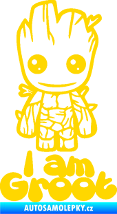 Samolepka Groot 001 levá s nápisem jasně žlutá