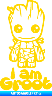 Samolepka Groot 001 pravá s nápisem jasně žlutá