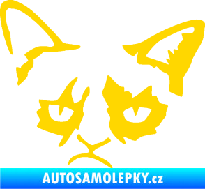 Samolepka Grumpy cat 001 levá jasně žlutá