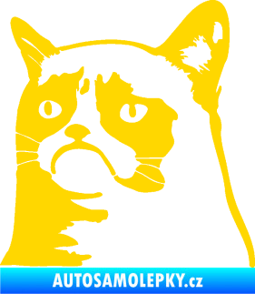 Samolepka Grumpy cat 002 levá jasně žlutá