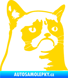 Samolepka Grumpy cat 002 pravá jasně žlutá