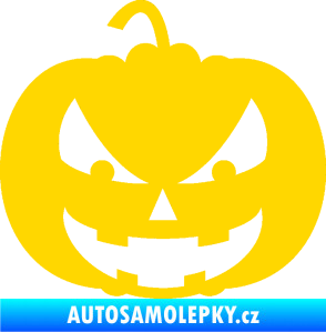 Samolepka Halloween 016 levá dýně jasně žlutá