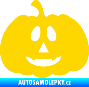 Samolepka Halloween 017 levá dýně jasně žlutá