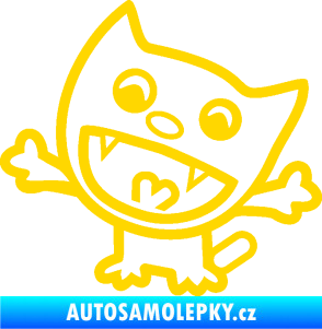 Samolepka Happy cat 001 levá jasně žlutá